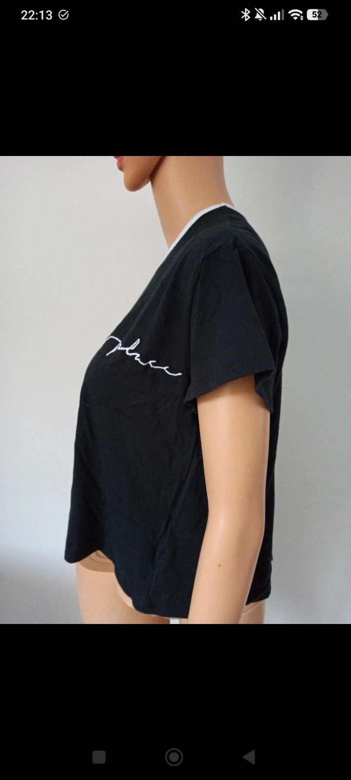 T-shirt preto feminino Happy – Tamanho S – 100% algodão – Corte largo – photo 11